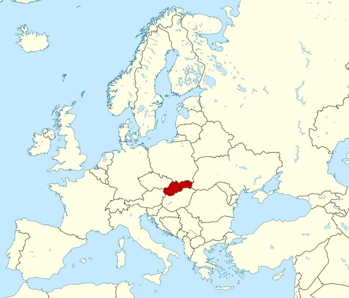 карта Словаччини карта Європи