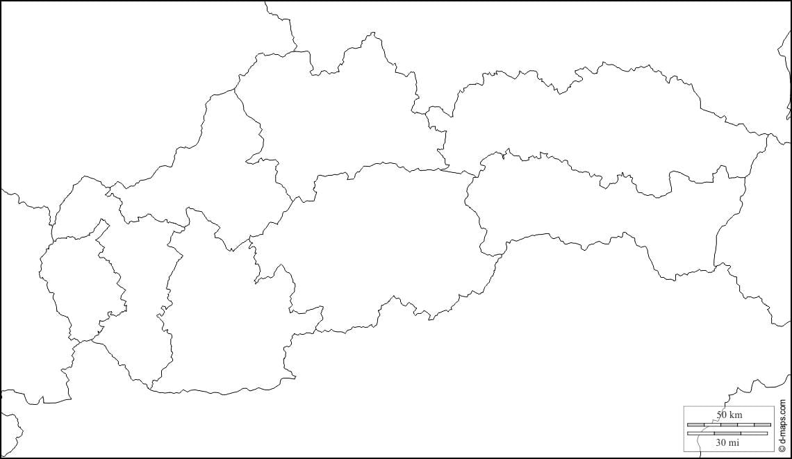 карта Словаччини порожній