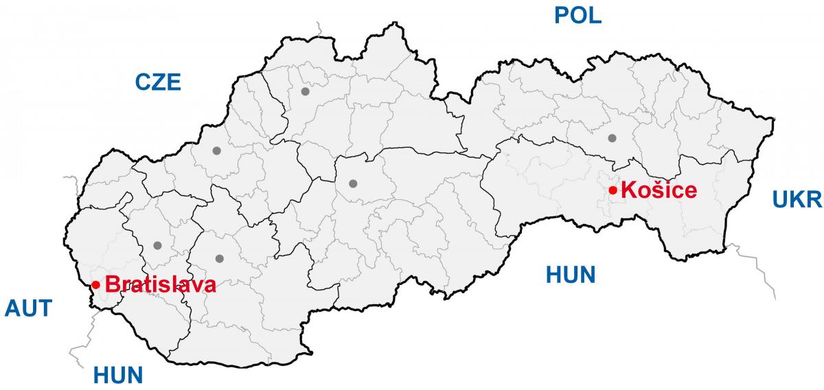 карта Кошице Словаччина