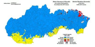 Карта етнічні Словаччини