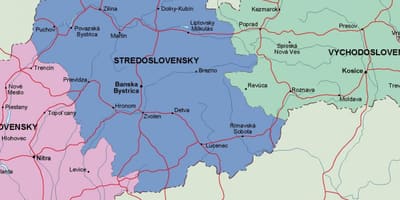Карта Словаччини політичних