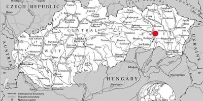 Карта Східної Словаччини